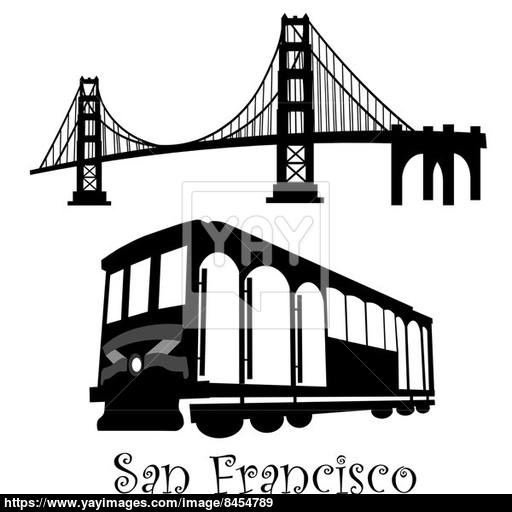 San Francisco Golden Gate Bridge And Cable Car Trolley Image