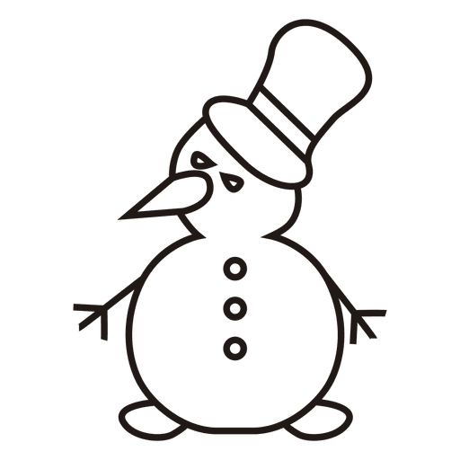 Snowman Stroke Icon