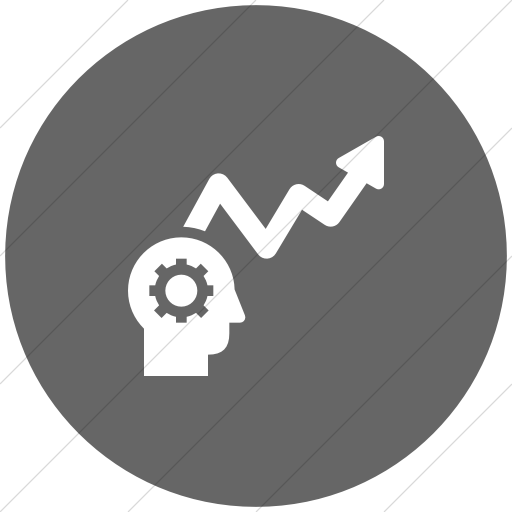 Flat Circle White On Gray Iconathon Learning Analytics Icon