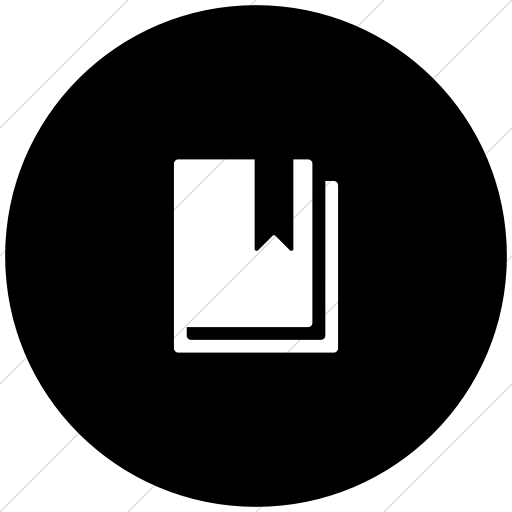 Flat Circle White On Black Foundation Book Bookmark Icon
