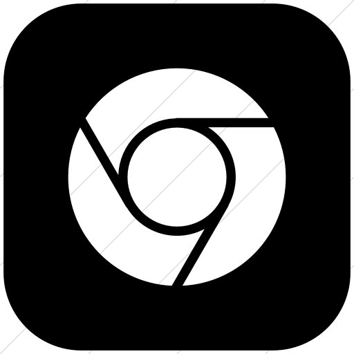 Flat Rounded Square White On Black Raphael Chrome Icon