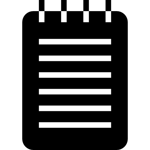 Notebook Black Symbol With Text Lines Icons Free Download