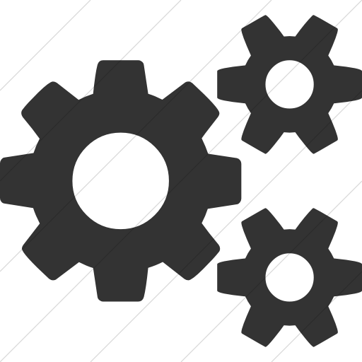 Simple Dark Gray Bootstrap Font Awesome Gears Icon