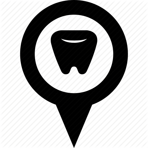 Address, Circle, Dentist, Destination, Map, Pin, Tooth Icon