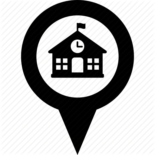 Address, Circle, Destination, Map, Pin, School Icon
