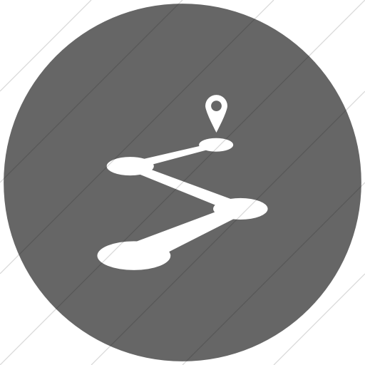 Flat Circle White On Gray Raphael Road Map Icon