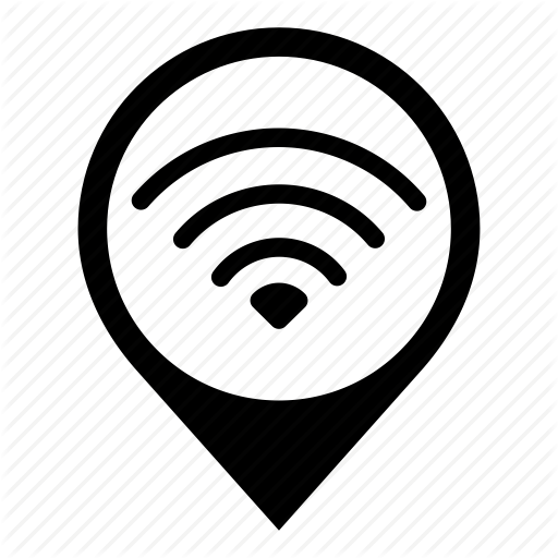 Broadcast, Internet, Map Marker, Network, Signal, Wifi, Wireless Icon