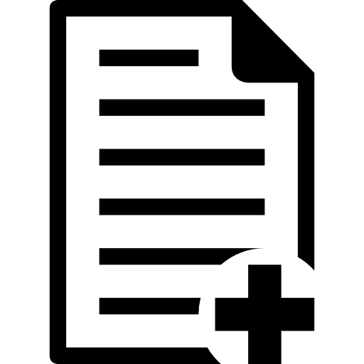 Add Interface Symbol Of Paper Sheet With Text Lines And Plus