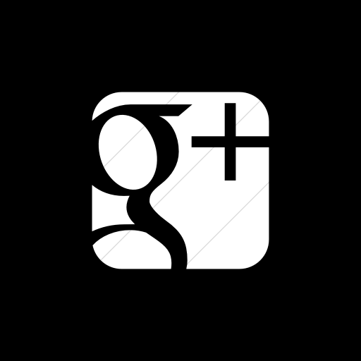 Flat Square White On Black Social Media Googleplus