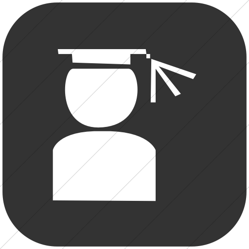 Flat Rounded Square White On Dark Gray Classica