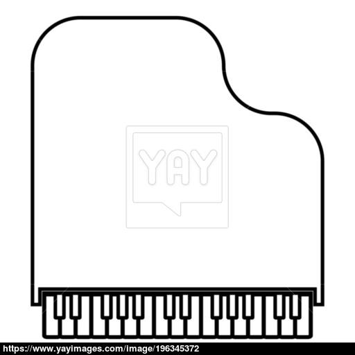 Grand Piano Icon Black Color Illustration Flat Style Simple Image