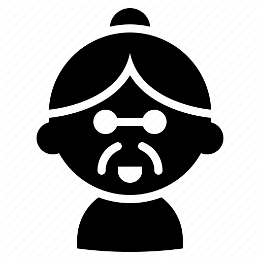 China, Elderly, Grandma, Senile Icon