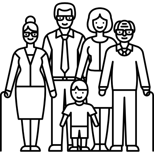 Married Couple Grandparents And Child Icons Free Download