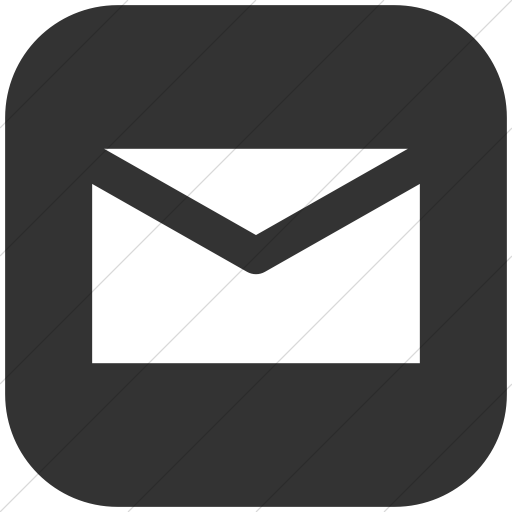 Flat Rounded Square White On Dark Gray Raphael Mail Icon