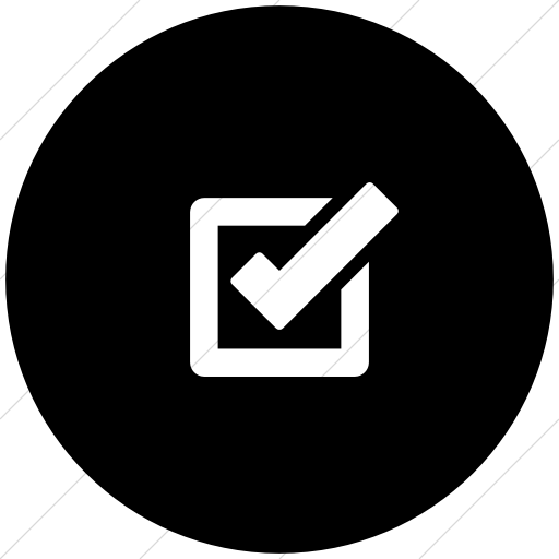 Flat Circle White On Black Foundation Checkbox Icon