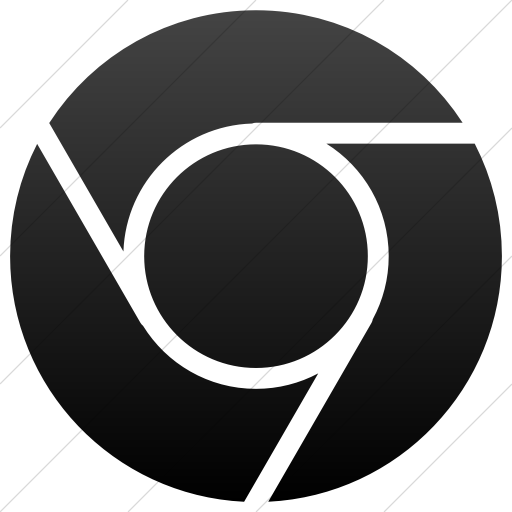Simple Black Gradient Raphael Chrome Icon