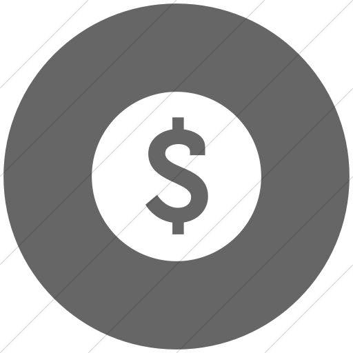 Flat Circle White On Gray Raphael Dollar Sign Icon