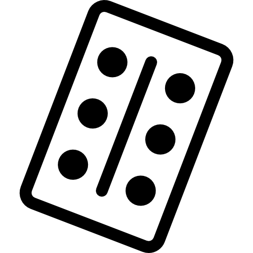 Domino Piece With Six Dots Icons Free Download