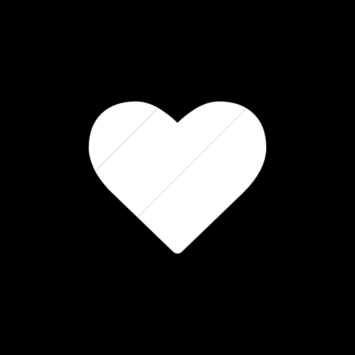 Flat Square White On Black Bootstrap Font Awesome Heart