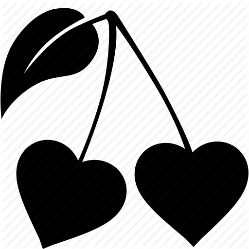 Cherrys, Fruit, Green, Heart, Leaves, Love, Nature Icon