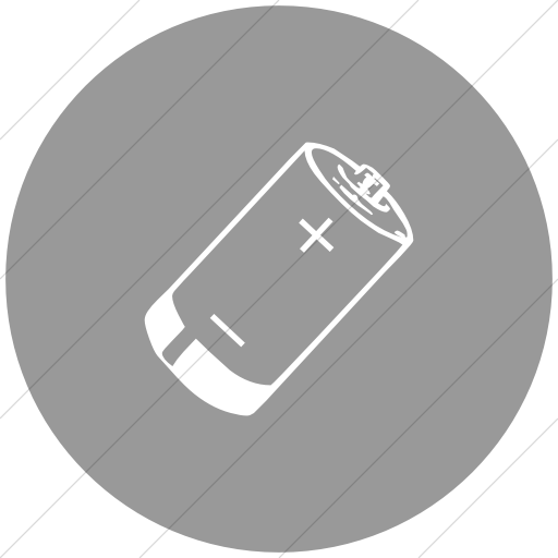 Flat Circle White On Light Gray Classica Battery Icon