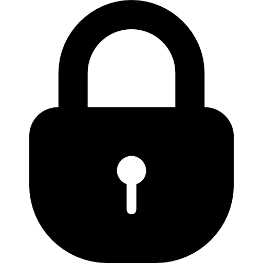 Locked Padlock Rounded Black Tool Security Interface Symbol Icons