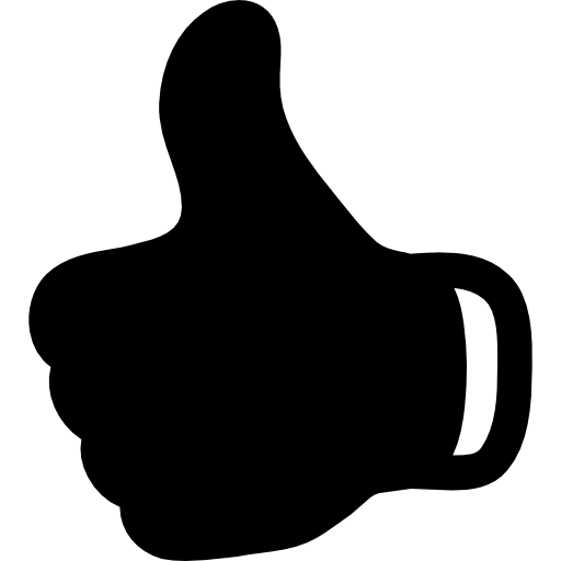 Thumb Up Black Hand Symbol Icons Free Download