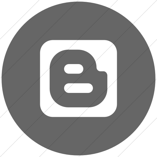 Flat Circle White On Gray Social Media Blogger Icon
