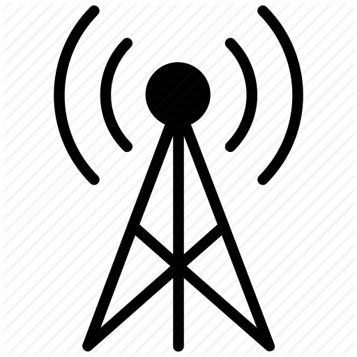 Pin Location With Wifi And Social Media Icons Around Over