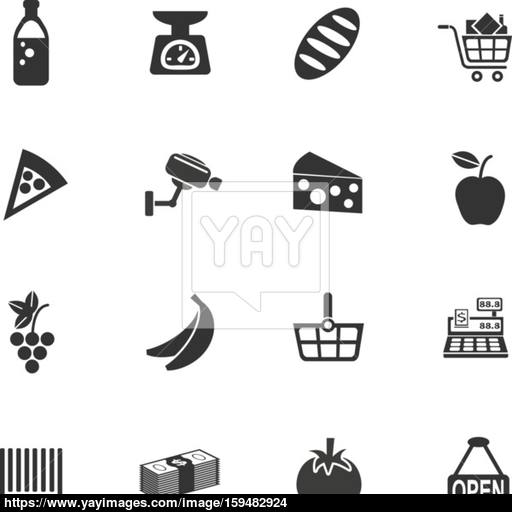 Grocery Store Icon Set Vector