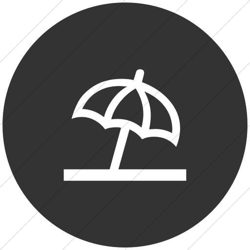 Flat Circle White On Dark Gray Classica Umbrella