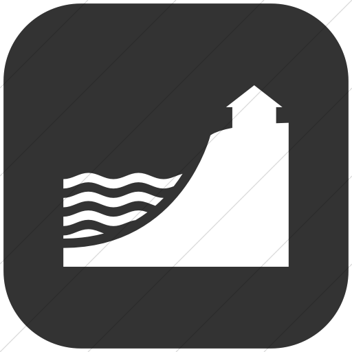 Flat Rounded Square White On Dark Gray Iconathon High