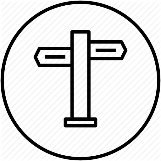 Guide, Pointer, Sign, Tourism, Travel, Two, Way Icon