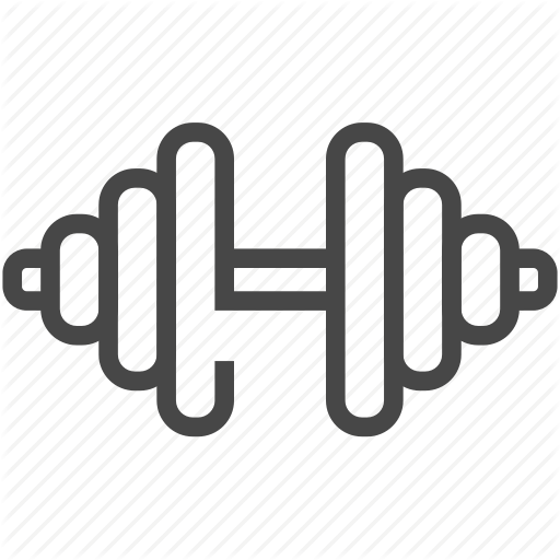 Barbell, Dumbbell, Gym Icon