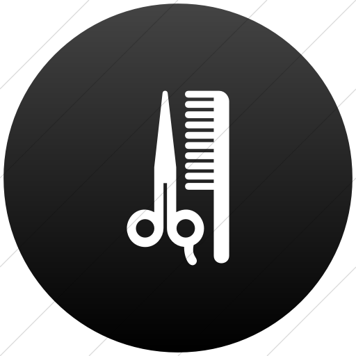 Flat Circle White On Black Gradient Aiga Barber Shop