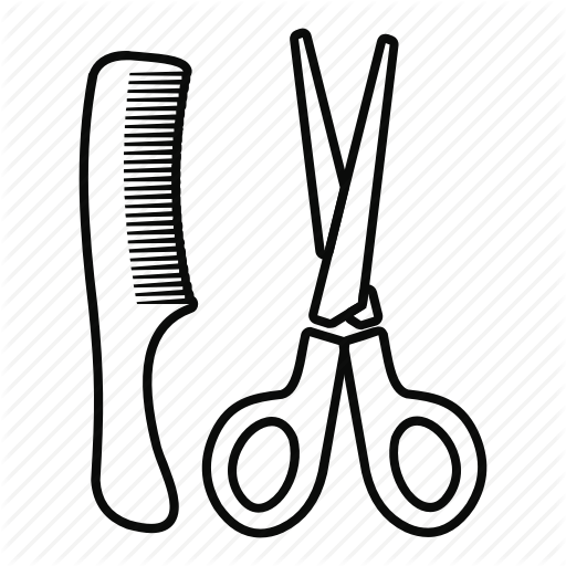 Comb, Hair, Line, Outline, Salon, Scissor, Scissors Icon