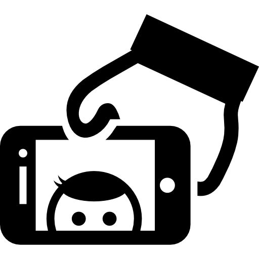 Half Face Selfie On Phone Screen In A Hand Icons Free Download