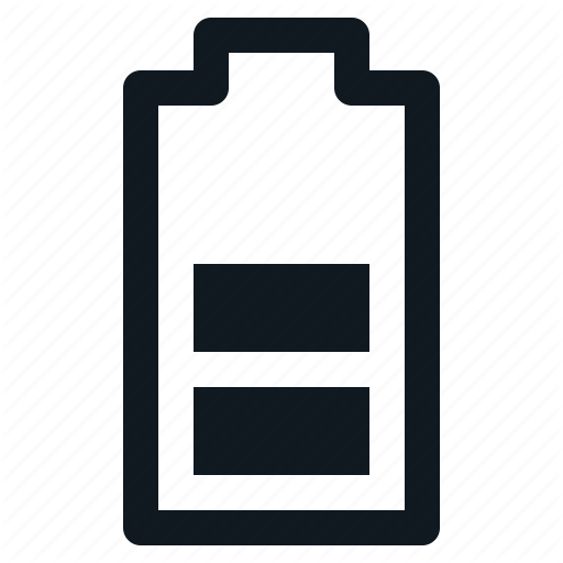 Bar, Battery, Half, Potrait Icon
