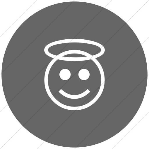 Flat Circle White On Gray Classic Emoticons Smiling