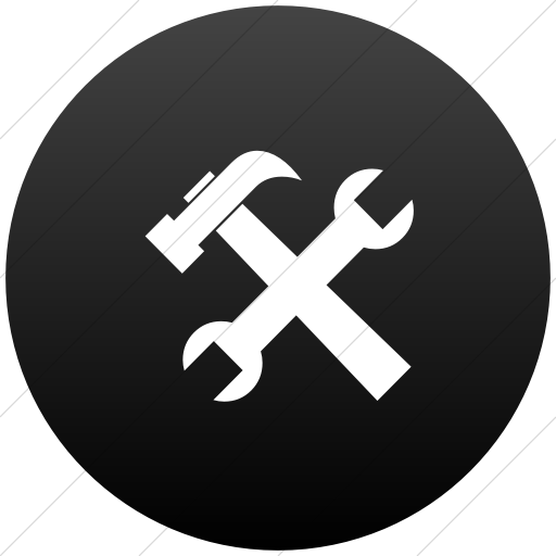 Flat Circle White On Black Gradient Classica Hammer