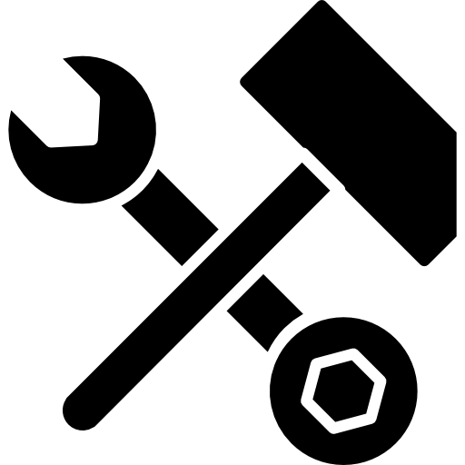 Wrench And Bolt Tool With Hammer Icons Free Download