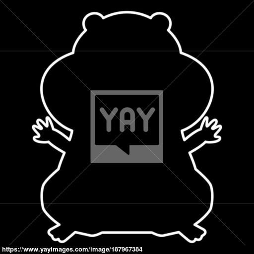 Hamster Silhouette It Is Icon Vector