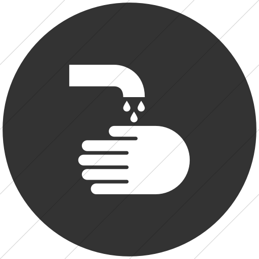 Flat Circle White On Dark Gray Iconathon Hand Wash Icon