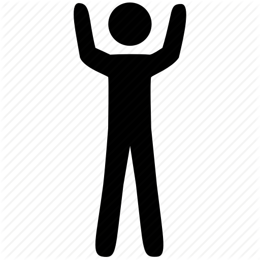 Arrest, Hands Up, Happiness, Happy, Man, Person Icon