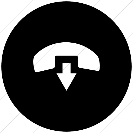 Flat Circle White On Black Raphael Phone Hang Up Icon