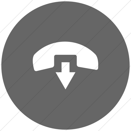 Flat Circle White On Gray Raphael Phone Hang Up Icon