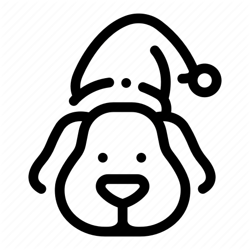 Christmas, Cute, Dog, Happy, Hat, Warm Icon