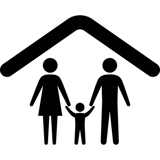 Family Under A Ceiling Outline Icons Free Download