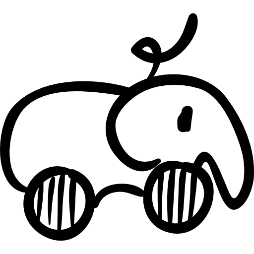 Elephant Toy With Wheels Icons Free Download