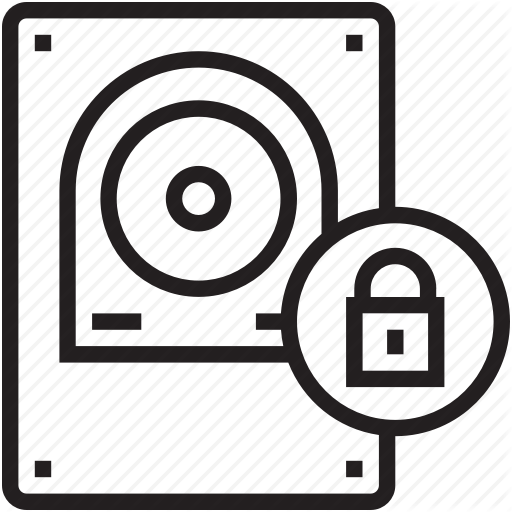 Hard Disk, Hard Drive, Hardware, Locked, Storage Device Icon